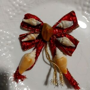 Handmade seashell and healing crystals bows for the holidays